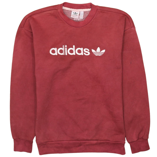 Womens UK Size XS adidas Red Pullover Sweatshirt
