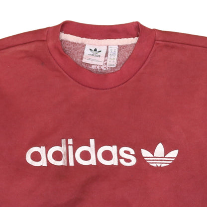 Womens UK Size XS adidas Red Pullover Sweatshirt