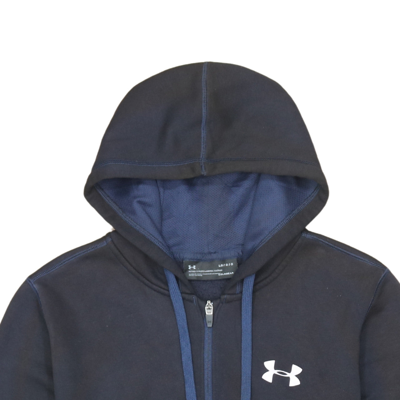 Mens UK Size L Under armour Blue Full Zip Hoodie