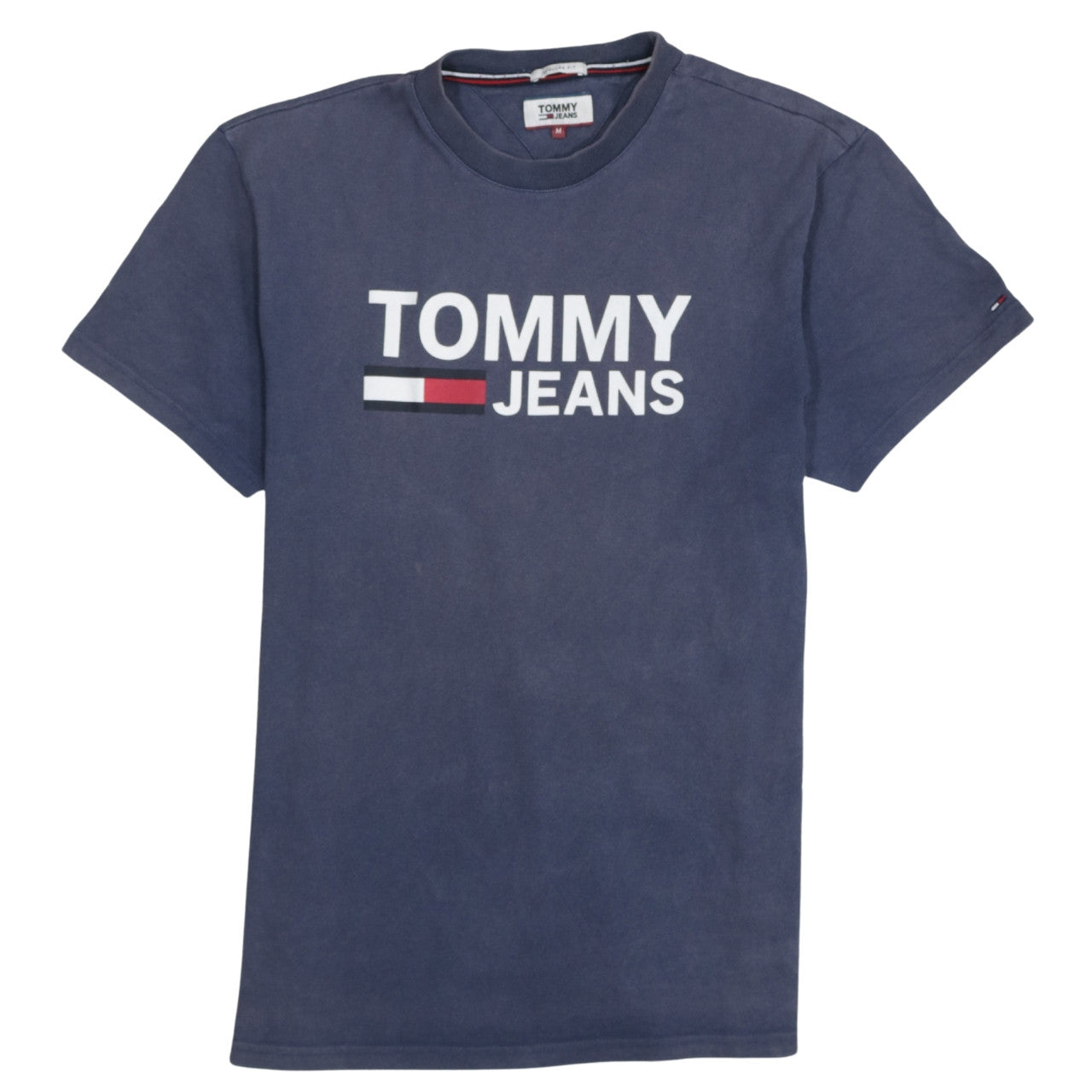 Tommy Jeans Men's Blue Regular Fit Logo Cotton T-Shirt Size M