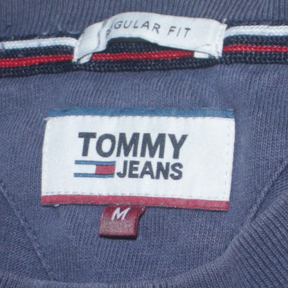 Tommy Jeans Men's Blue Regular Fit Logo Cotton T-Shirt Size M