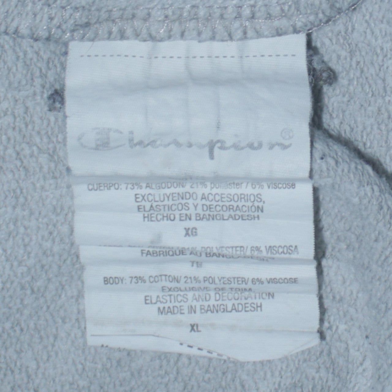 Mens UK Size XL Champion Grey Pullover Hoodie