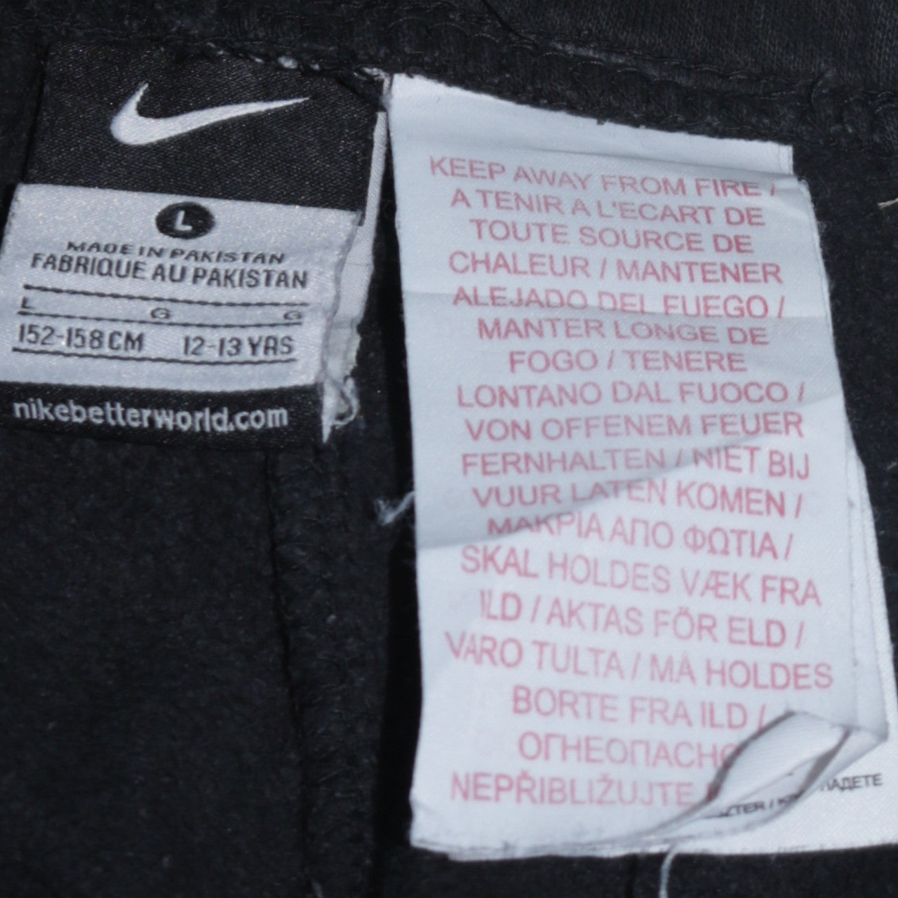 Nike Boys Black Fleece Sweatpants 12-13 Years Regular Fit Active Trousers