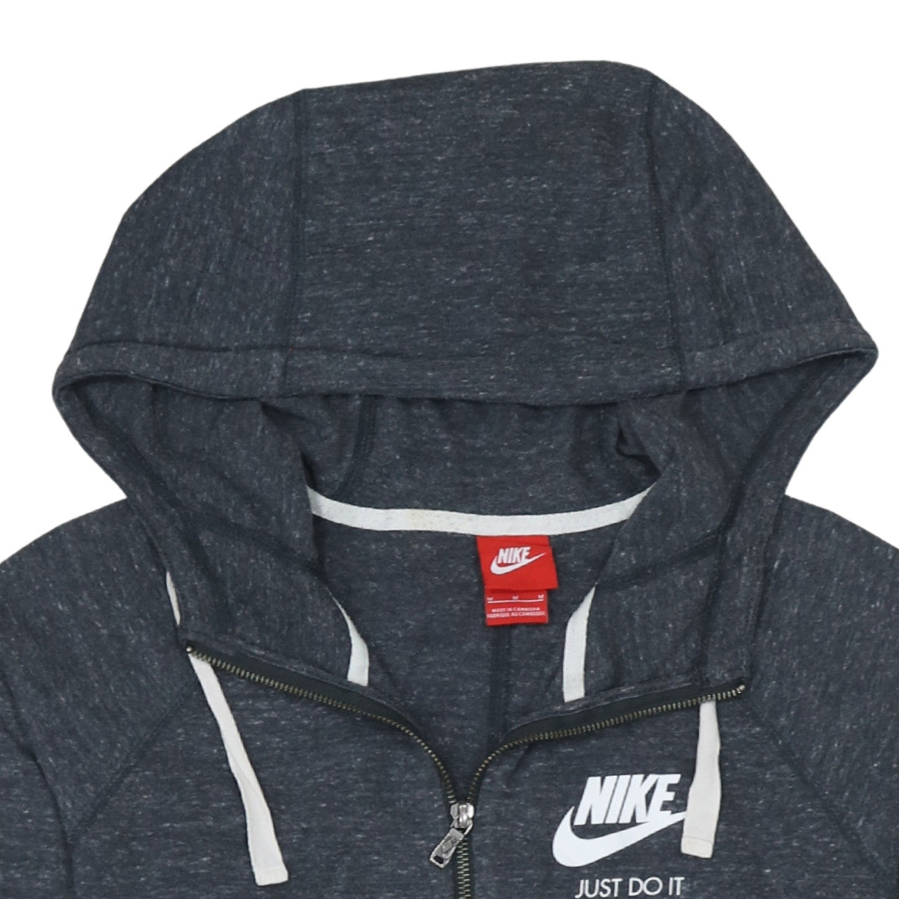 Womens UK Size M Nike Grey Full Zip Hoodie