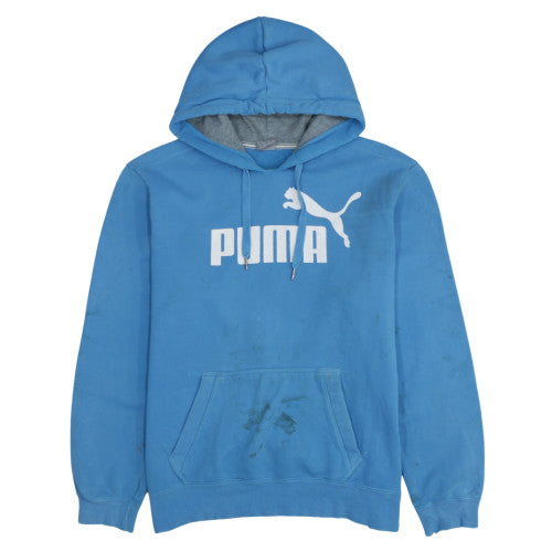 Mens UK Size XL PUMA Blue Pullover Hoodie