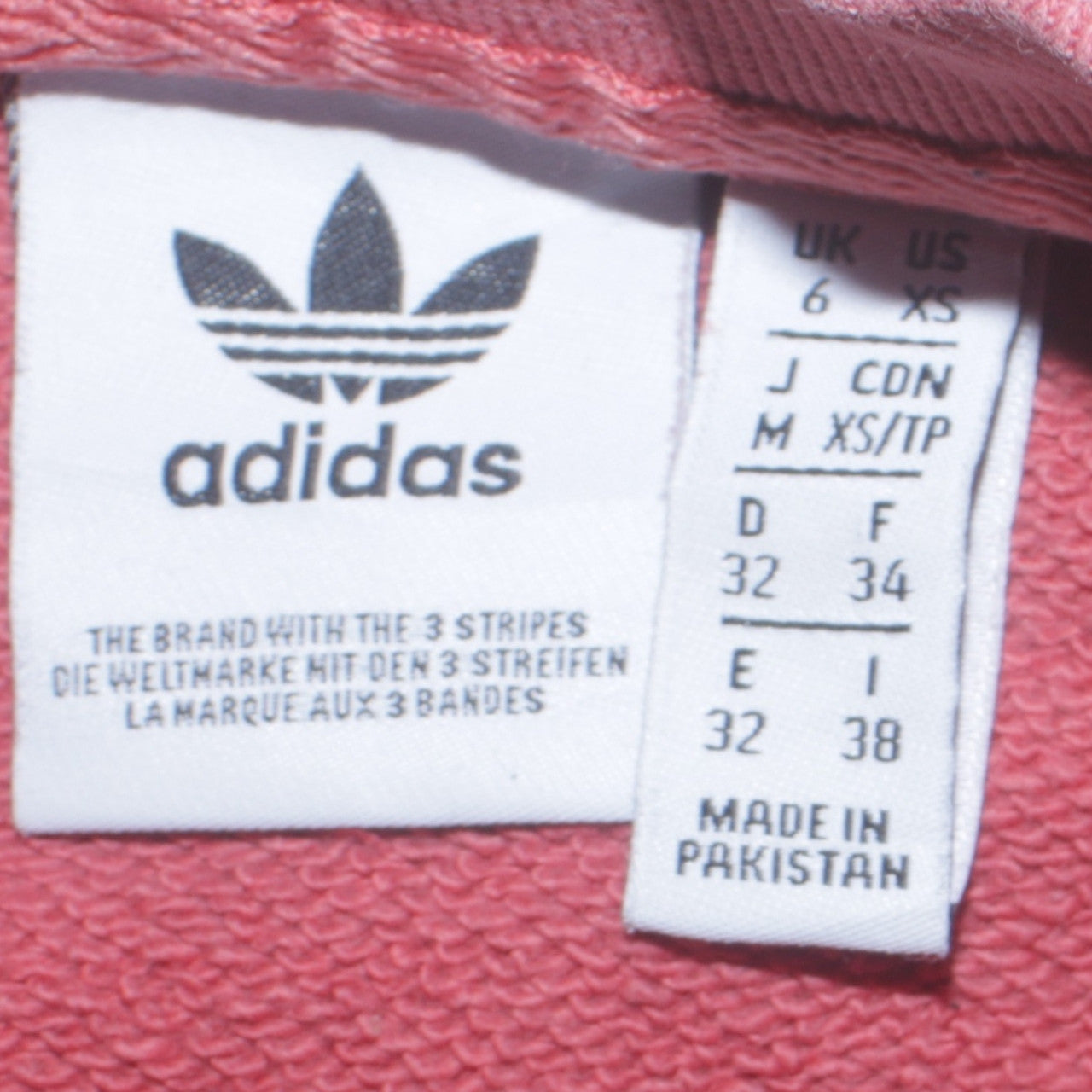 Womens UK Size XS adidas Pink Pullover Sweatshirt