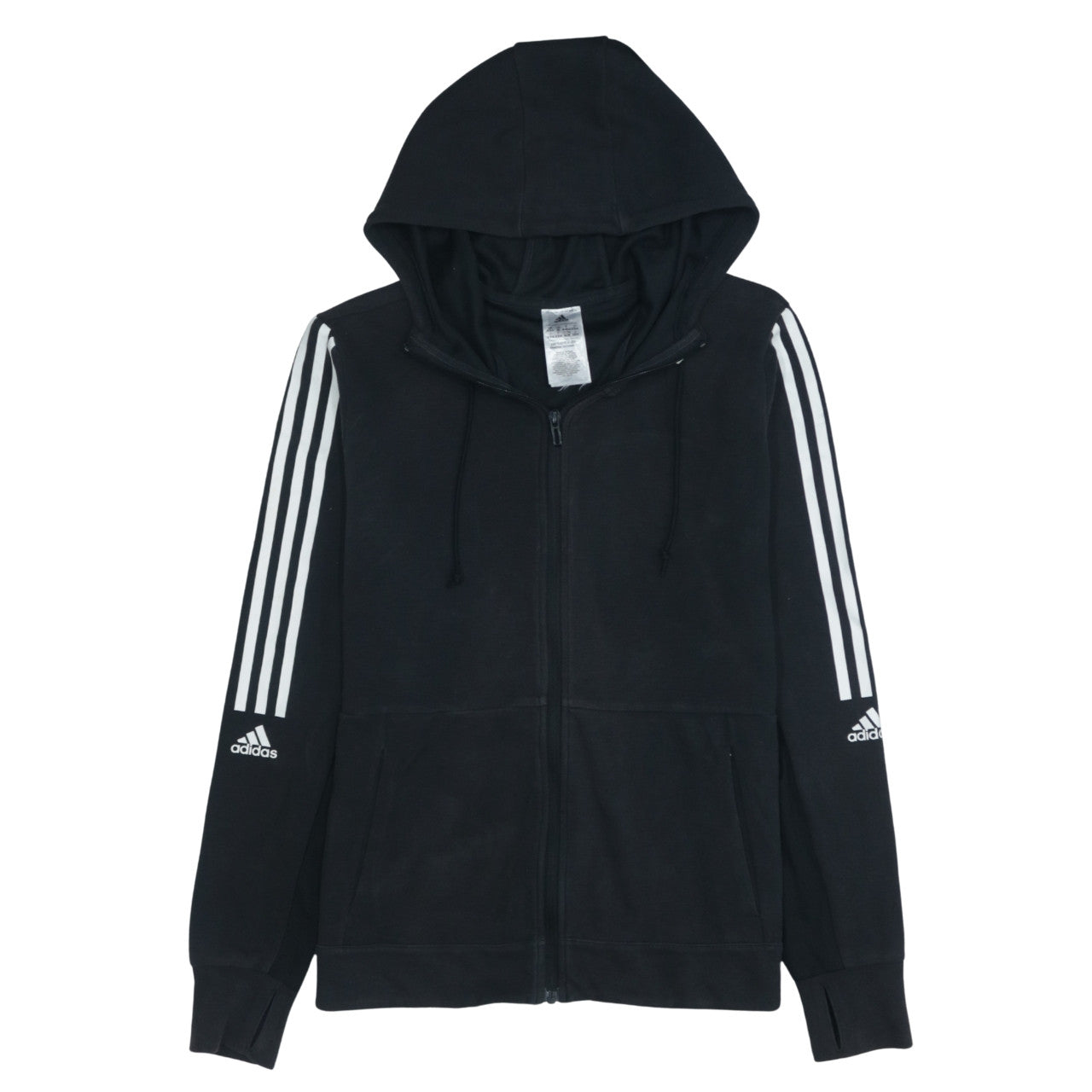 Womens UK Size M adidas Black Full Zip Hoodie