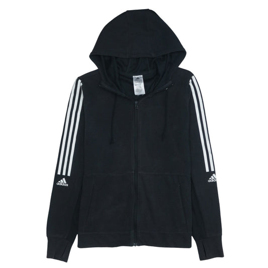 Womens UK Size M adidas Black Full Zip Hoodie