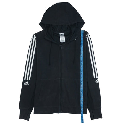 Womens UK Size M adidas Black Full Zip Hoodie