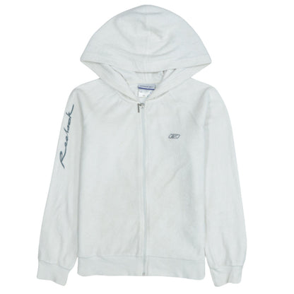 Womens UK Size XS Reebok White Full Zip Hoodie