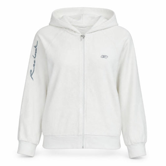 Womens UK Size XS Reebok White Full Zip Hoodie