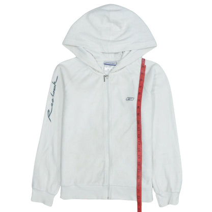 Womens UK Size XS Reebok White Full Zip Hoodie