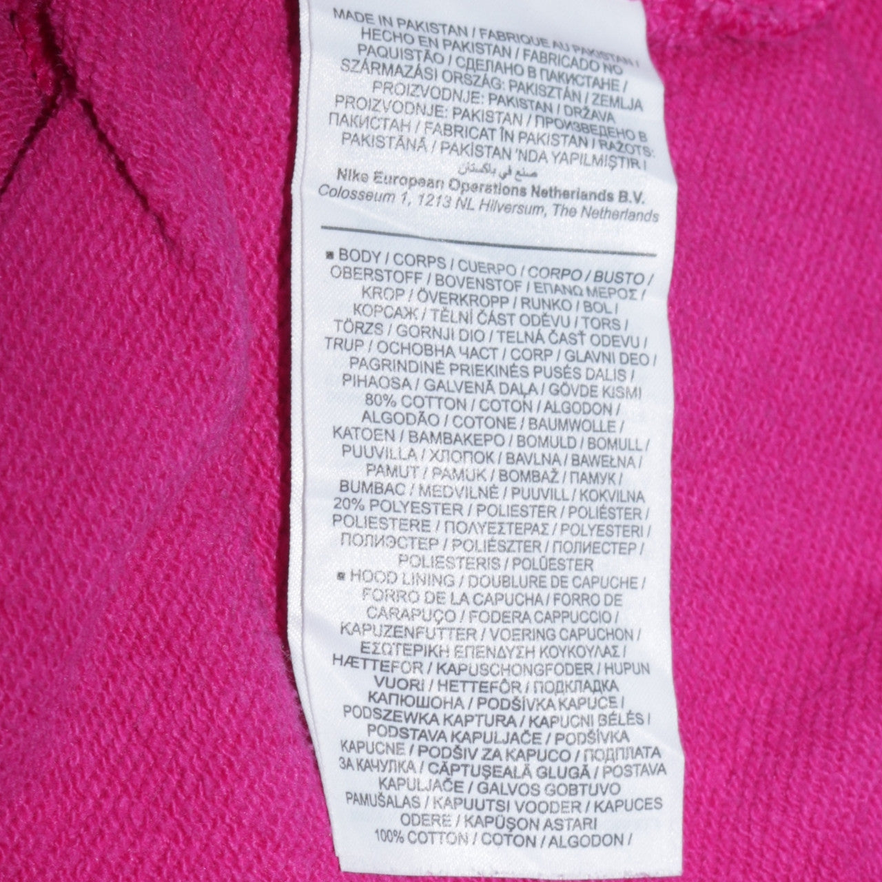 Womens UK Size S Nike Pink Pullover Hoodie