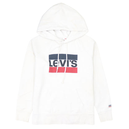 Mens UK Size M Levi's White Pullover Hoodie