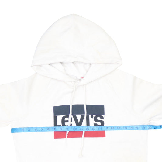Mens UK Size M Levi's White Pullover Hoodie