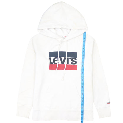 Mens UK Size M Levi's White Pullover Hoodie