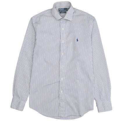Ralph Lauren Men's Blue Striped Button-Up Shirt Size 15.5 Regent Custom Fit
