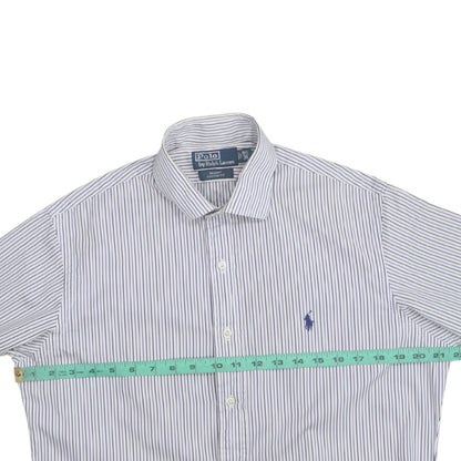 Ralph Lauren Men's Blue Striped Button-Up Shirt Size 15.5 Regent Custom Fit