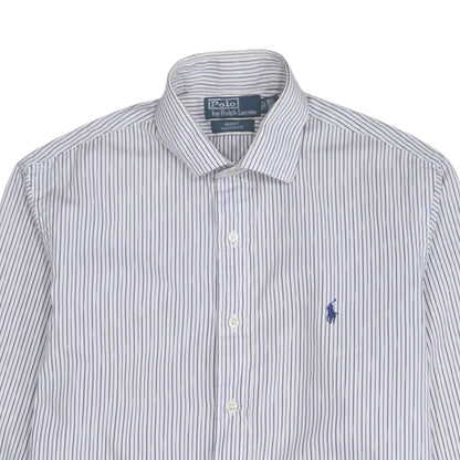 Ralph Lauren Men's Blue Striped Button-Up Shirt Size 15.5 Regent Custom Fit