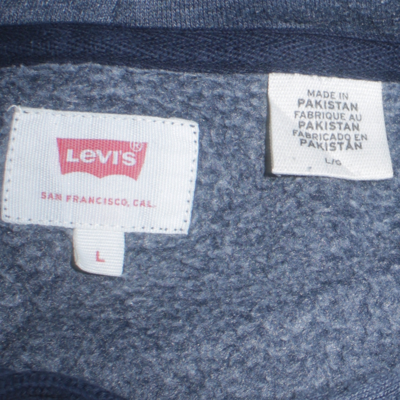 Mens UK Size L Levi's Blue Pullover Hoodie