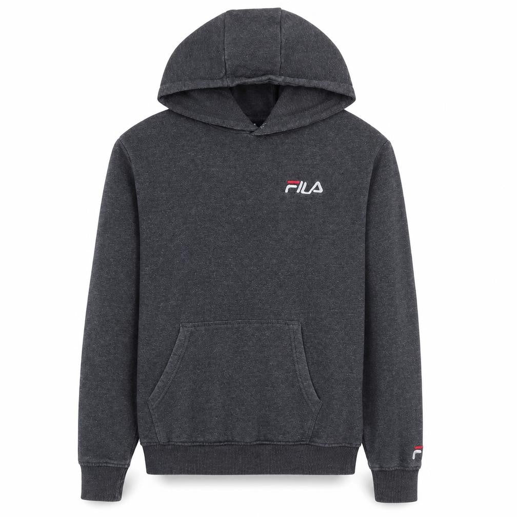 Fila Men's Grey Pullover Hoodie Small Regular Fit Fleece Sweatshirt
