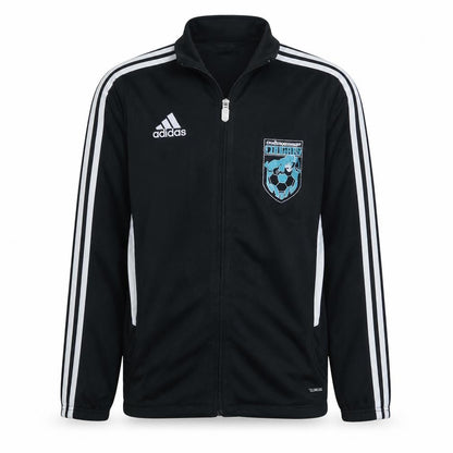 Front view of Adidas boys’ black 13-14 years climalite track jacket châteauguay cougars