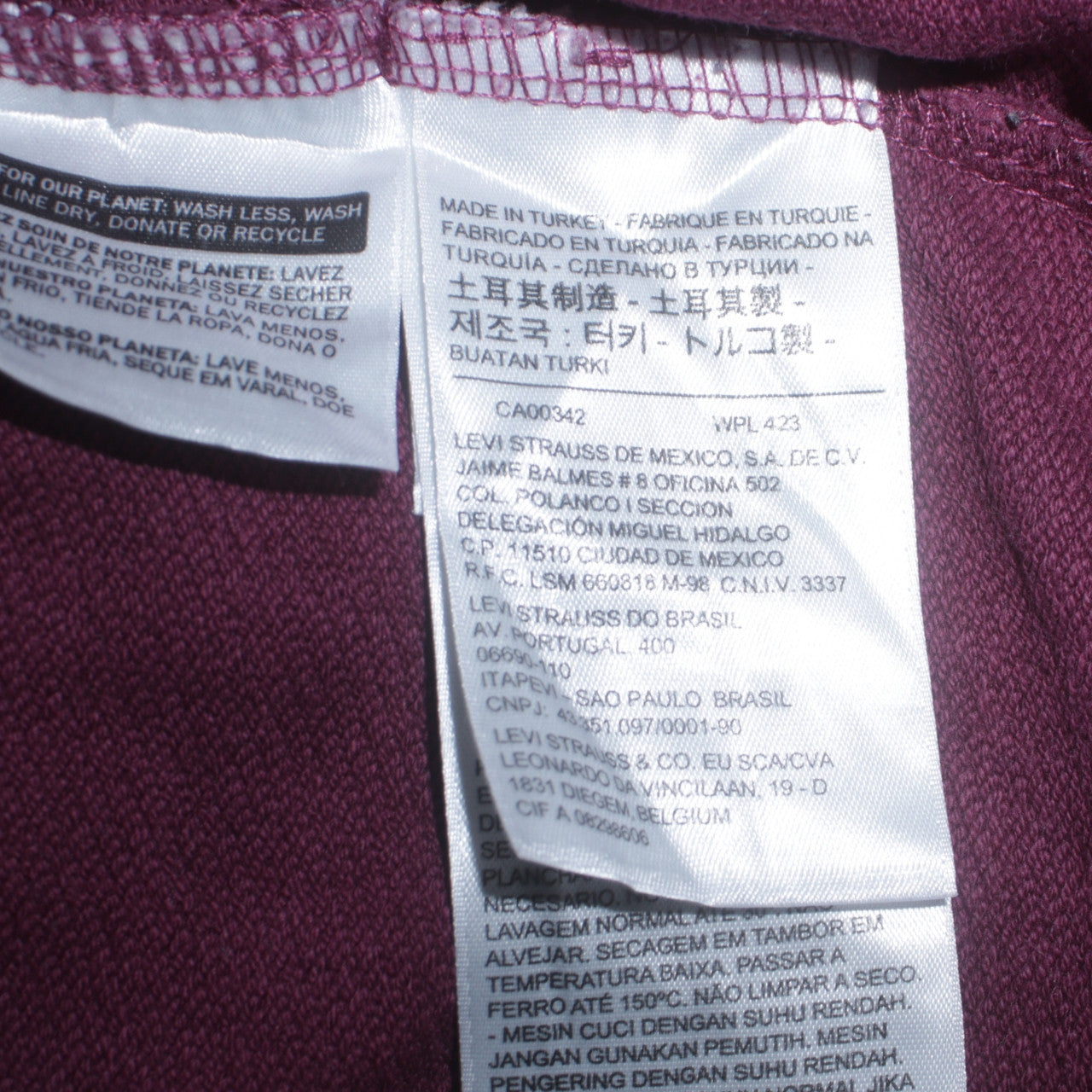 Mens UK Size L Levi's Purple Pullover Hoodie