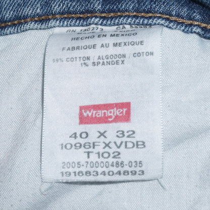 Mens UK Size XL Wrangler Regular Fit Straight Blue Jeans