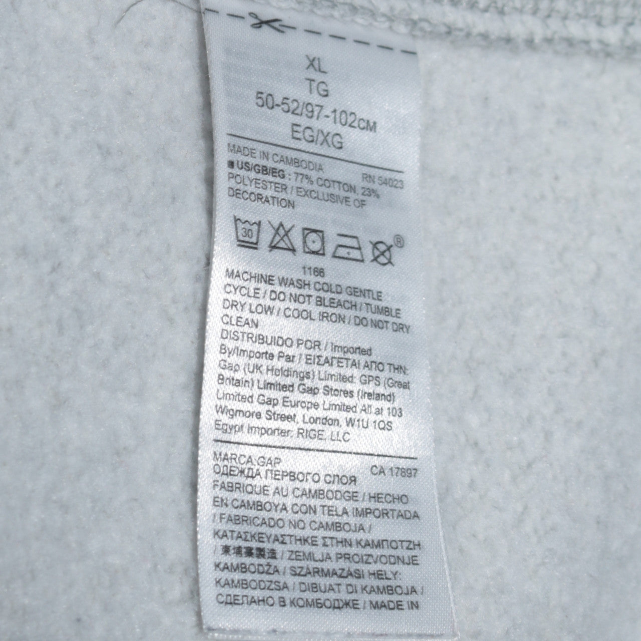 Womens UK Size XL Gap Grey Full Zip Hoodie