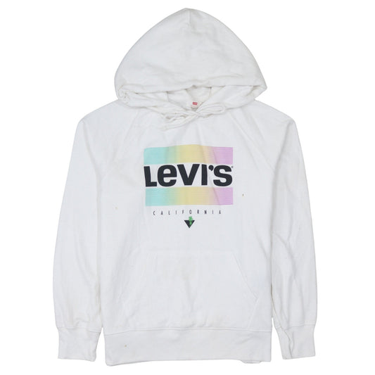 Mens UK Size M Levi's White Pullover Hoodie