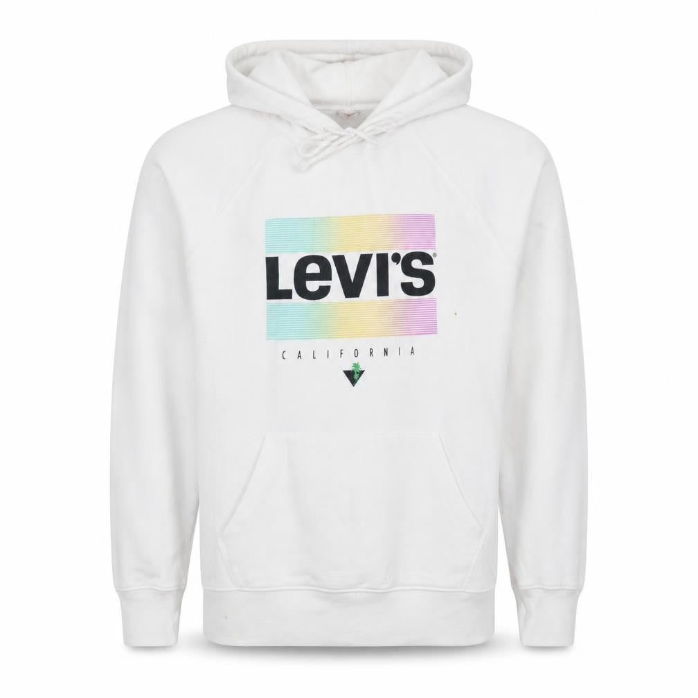 Mens UK Size M Levi's White Pullover Hoodie