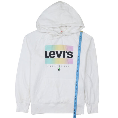 Mens UK Size M Levi's White Pullover Hoodie