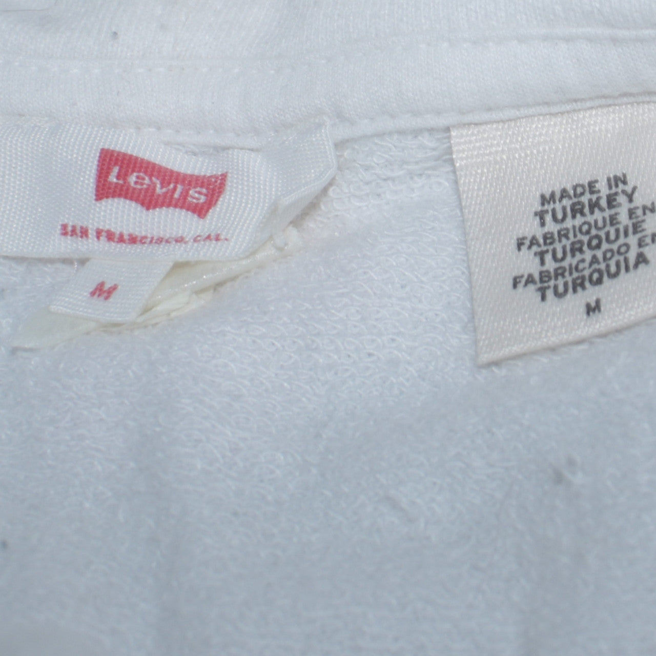 Mens UK Size M Levi's White Pullover Hoodie