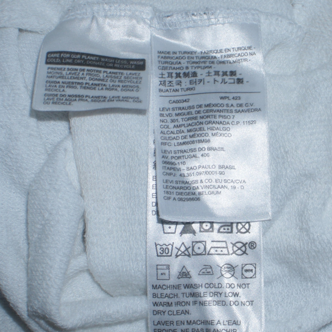Mens UK Size M Levi's White Pullover Hoodie