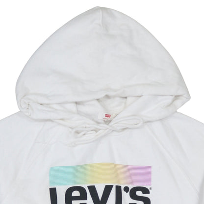 Mens UK Size M Levi's White Pullover Hoodie