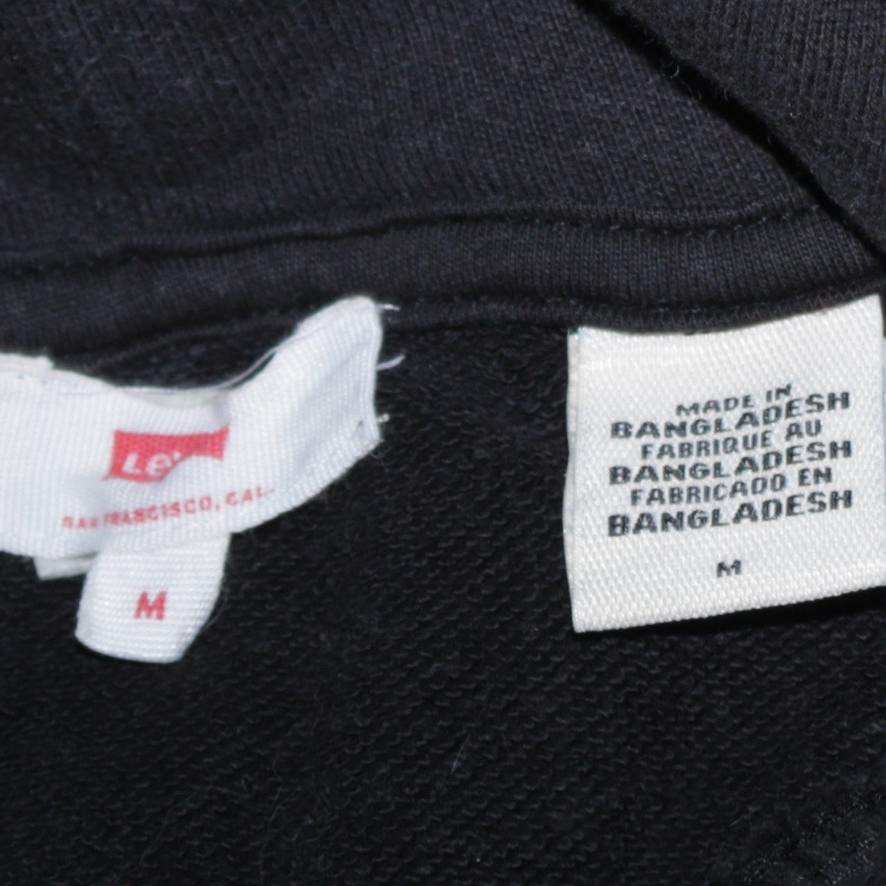 Mens UK Size M Levi's Black Pullover Hoodie