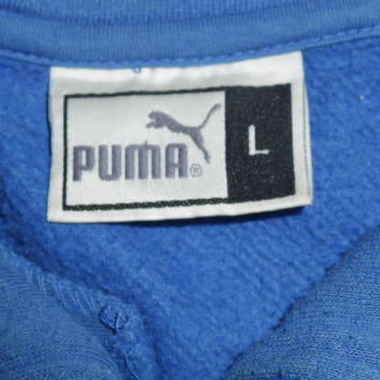 Mens UK Size L PUMA Blue 1/4 Zip Sweatshirt