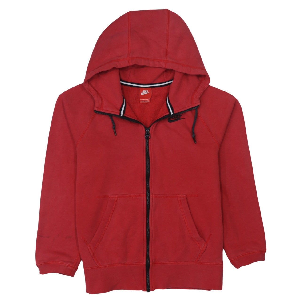 Mens UK Size S Nike Red Full Zip Hoodie