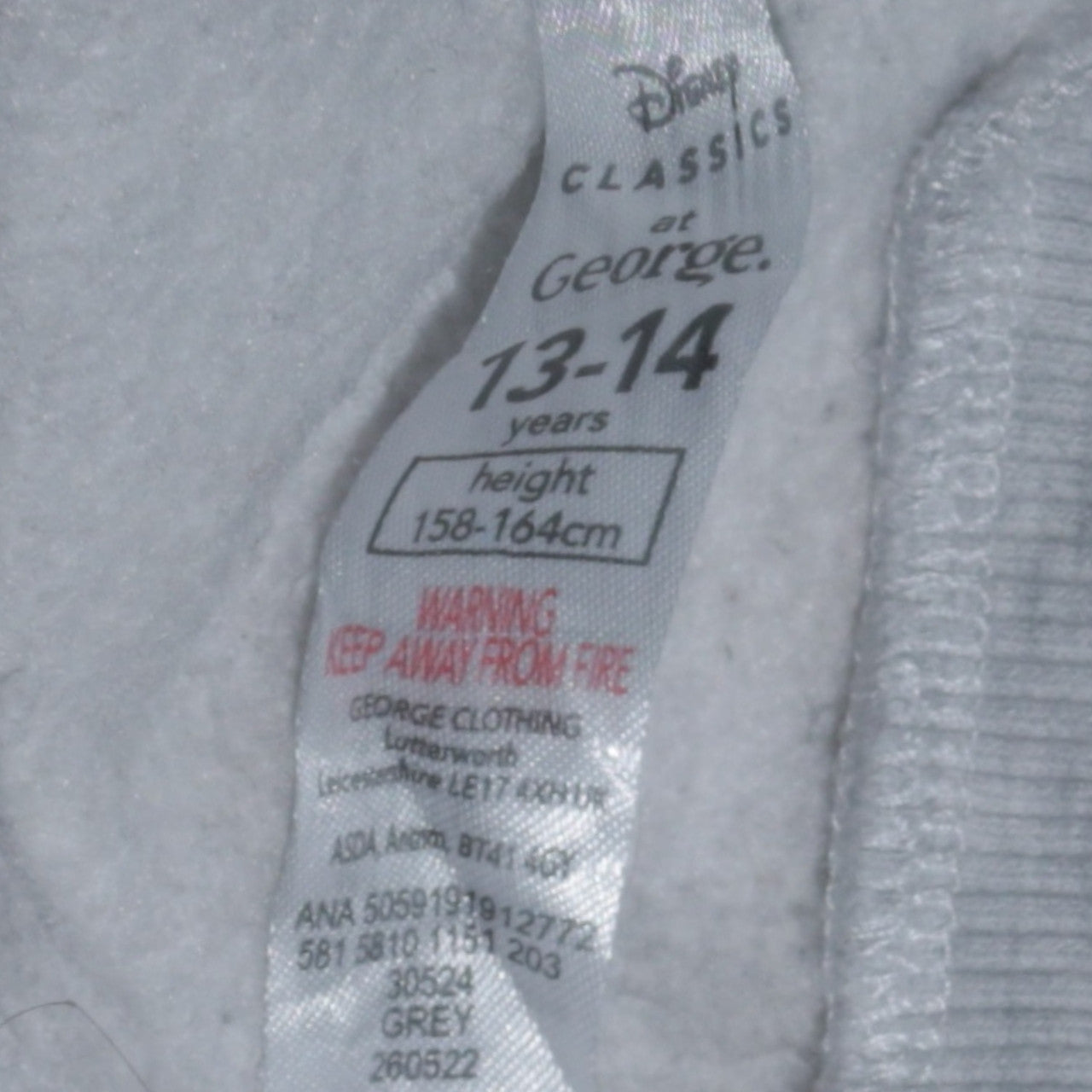 Teens UK Size 158 Disney Classics at George Grey Pullover Sweatshirt