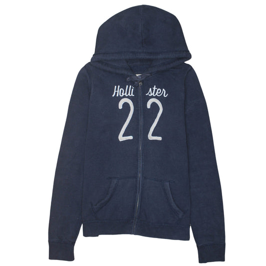 Womens UK Size L Hollister Blue Full Zip Hoodie