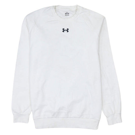 Mens UK Size S Under armour White Pullover Sweatshirt