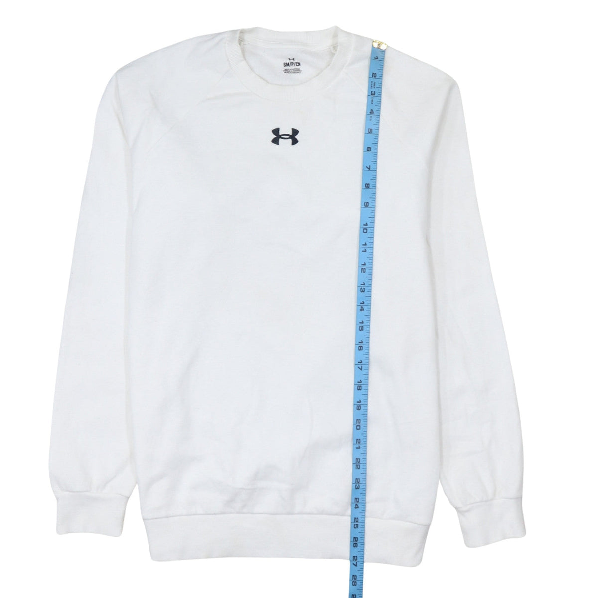 Mens UK Size S Under armour White Pullover Sweatshirt