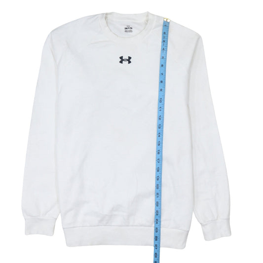 Mens UK Size S Under armour White Pullover Sweatshirt