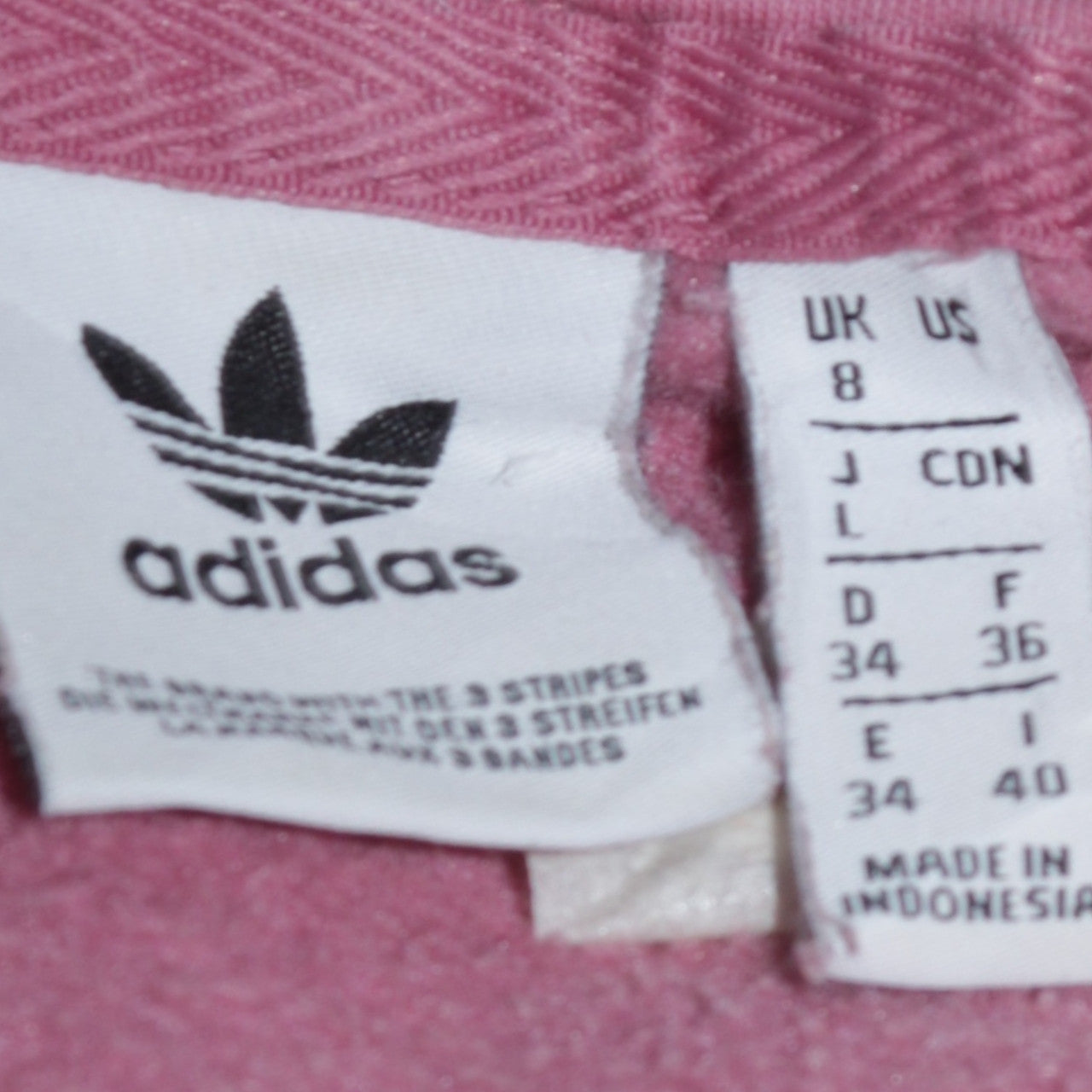 Womens UK Size 8 adidas Pink Pullover Hoodie