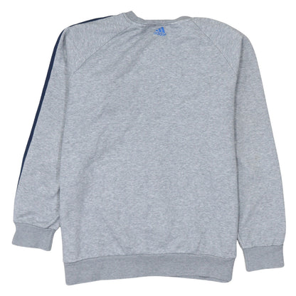 adidas Boys Grey Crew Neck Pullover Sweatshirt 14-15 Years Logo Sportswear