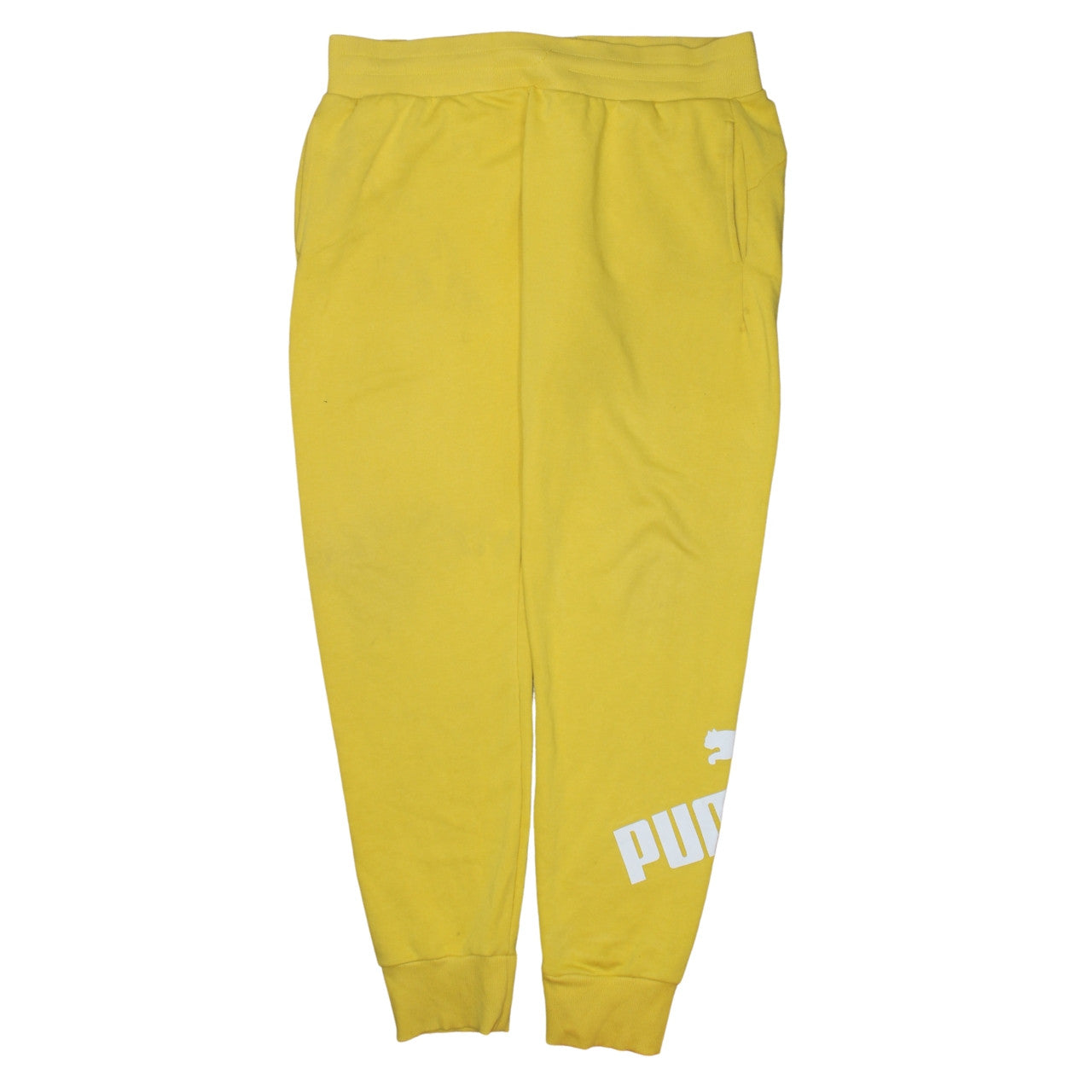 Womens UK Size L PUMA Regular Fit Jogger Yellow Trousers