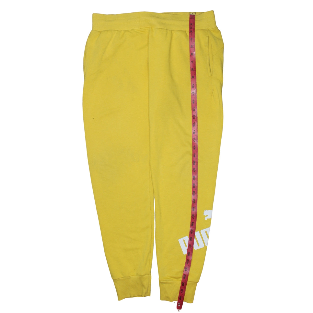 Womens UK Size L PUMA Regular Fit Jogger Yellow Trousers