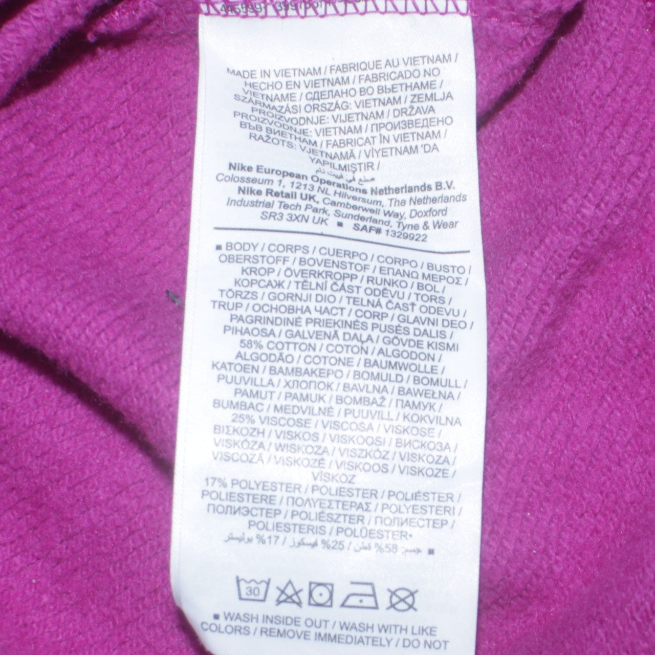 Womens UK Size XS Nike Purple Pullover Sweatshirt