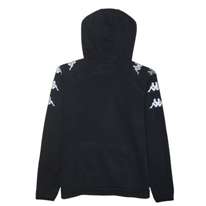 Kappa Boys Black Pullover Hoodie 12 Years Logo Sleeve Sports Fleece