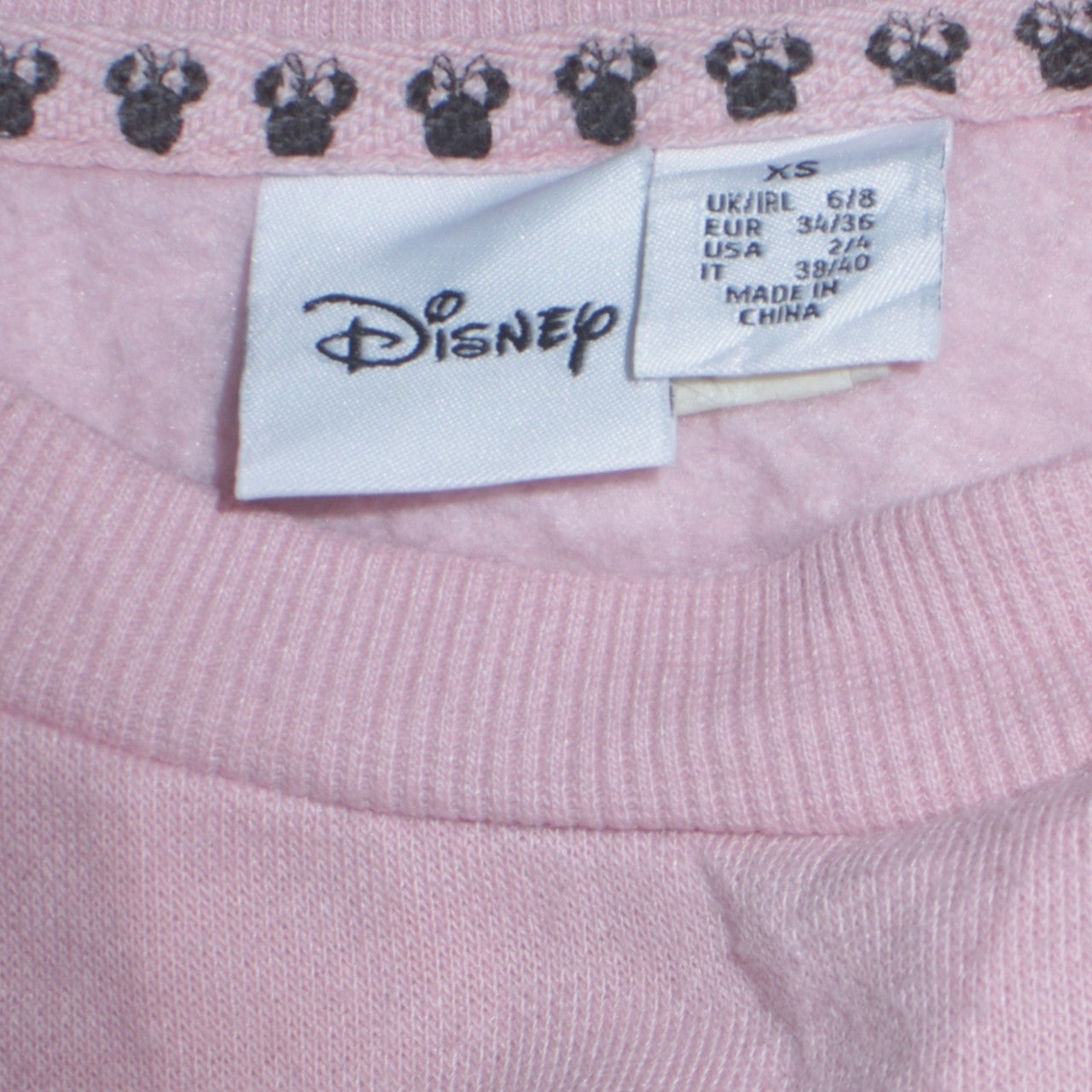 Womens UK Size XS Disney Pink Pullover Sweatshirt